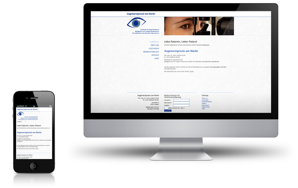 Website Augenarztpraxis am Markt